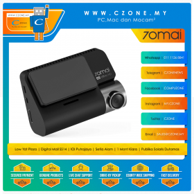70mai Dash Cam 4K A800S + Rear Cam Set (3", Front 2160P, Rear 1080P, 140 Degree, Dual-Channel Recording, Parking Mode, GPS, ADAS)