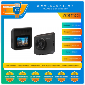 70mai Dash Cam A400 + Rear Cam Set (2", Front 1440P, Rear 1080P, 145 Degree, Dual-Channel Recording, Parking Mode)