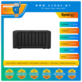 Synology DiskStation DS1821+ NAS (8-bay, QC 2.2GHz, 4GB, GbE x4, Diskless)