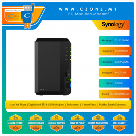 Synology DiskStation DS218 NAS (2-bay, QC 1.4GHz, 2GB, GbE x1, Diskless)