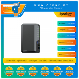 Synology DiskStation DS224+ NAS (2-bay, QC 2.0GHz, 2GB, GbE x2, Diskless)
