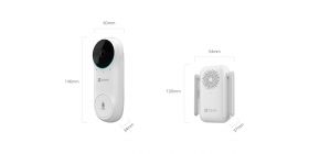 Ezviz DB2C Wire-Free Video Doorbell with Chine (1080P, WiFi-N, Night Vision PIR Motion Detection, Two-Way Talk, 5200mAh Rechargeble Battery)