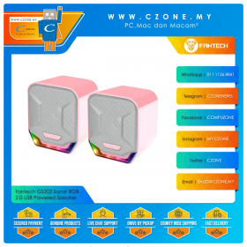 Fantech GS202 Sonar RGB 2.0 USB Powered Speaker (Pink)