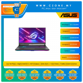 Asus ROG Strix G17 G713QC HX022T Gaming Laptop - 17.3", R7-5800H, 8GB, 512GB SSD, RTX3050, Win 10 (Eclipse Grey)