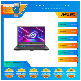 Asus ROG Strix G17 G713QR K4168T Gaming Laptop - 17.3", R9-5900HX, 16GB, 1TB SSD, RTX3070, Win 10 (Eclipse Grey)
