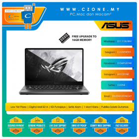 Asus ROG Zephyrus G14 GA401II HE102T Gaming Laptop - 14", R5-4600HS, 8GB, 512GB SSD, GTX1650TI, Win 10 (AniMe Matrix, Eclipse Grey)