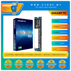 Gigabyte Gen3 2500E 1TB M.2 2280 NVMe SSD (R: 2400Mbps, W: 1800Mbps)