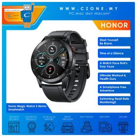 Honor Magic Watch 2 46mm Smartwatch (Charcoal Black, Black Fluoroelastomer Strap)