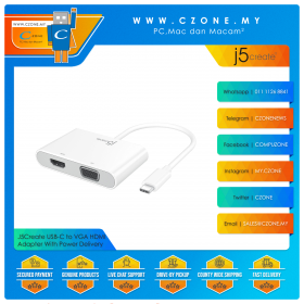 J5Create USB-C to VGA/HDMI Adapter With Power Delivery