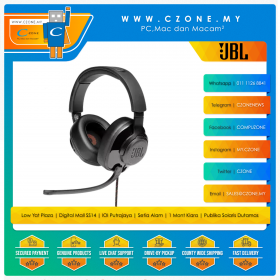 JBL Quantum 300 Over-Ear Wired Gaming Headset with USB Audio Adapter (Black)