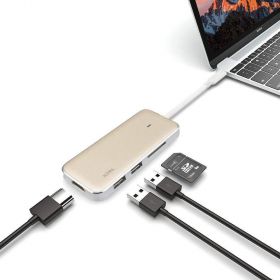 JCPAL USB-C Multiport Adapter HDMI + SD Card Reader (Gold)