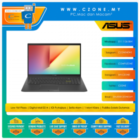 Asus Vivobook 15 K513EA BQ1902WS Laptop - 15.6", i5-1135G7, 8GB, 512GB SSD, Iris XE, Win 11, Office H&S (Indie Black)