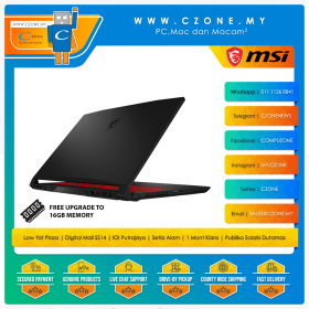 MSI Katana GF66 12UC-487MY Gaming Laptop - 15.6", i7-12700H, 8GB, 512GB SSD, RTX3050, Win 11 (Black)