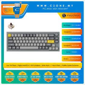 Keychron Q2D3 Knob 65% RGB Mechanical Keyboard (Grey, Gateron G Pro Brown, Hot-Swappable)
