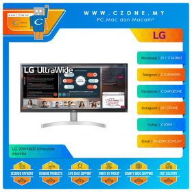 LG 29WN600-W Ultrawide Monitor (29", 2560x1080, IPS, 75Hz, 5ms, HDMIx2, DP, Speakers, VESA)