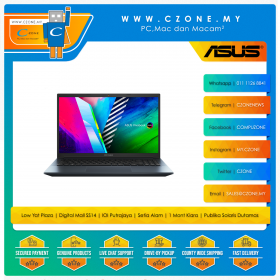 Asus Vivobook Pro 15 OLED M3500QC L1343WS Laptop - 15.6", R7-5800H, 16GB, 512GB SSD, RTX3050, Win 11, Office H&S (Quiet Blue)