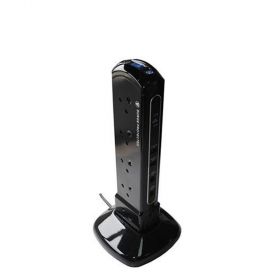 Masterplug SRPTU122PB-MPA 12 Surge Protector (12x UK Sockets,2x USB, 2M, Black)