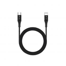Mazer Alu.Dura.Tek USB-C To Lightning Cable (2.5M, Black)