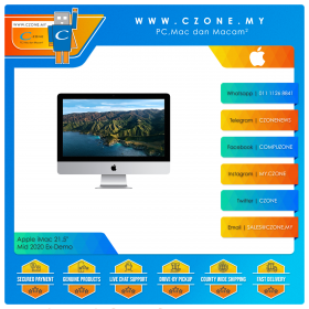 Ex-Demo Apple iMac 21.5" Mid 2020 - MHK03ZP/A - Intel Core i5 2.3GHz, 8GB, 256GB SSD (Silver)