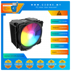 Montech 210 CPU Air Cooler (AMD, Intel, 1x 120mm Fan, RGB, Black)
