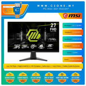 MSI MAG275F Gaming Monitor  (27", 1920x1080, IPS, 180Hz, 0.5ms, HDMIx2, DP, VESA)