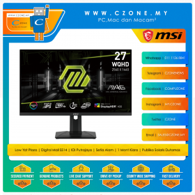 MSI MAG 274QRF QD E2 Gaming Monitor  (27", 2560x1440, IPS, 180Hz, 1ms, HDMI, DP, USB-C, VESA)
