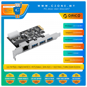 Orico 3A1R 3 Port USB 3.0 + 1 Gigabit PCI-E Expansion Card