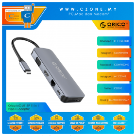Orico MC-U111P 11 in 1 Type-C Multifunctional Adapter (4xUSB3.0, SD Reader, PD3.0 100 Watts. Gigabit Lan, HDMI 4K, VGA)