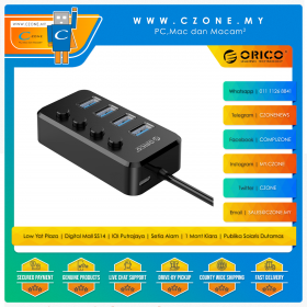 Orico TSU3-4A 4 Port USB 3.0 Hub (Black)