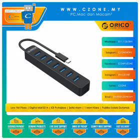 Orico TWC3-7A-BK-EP USB-C to 7 Port USB 3.0 Hub (Black)
