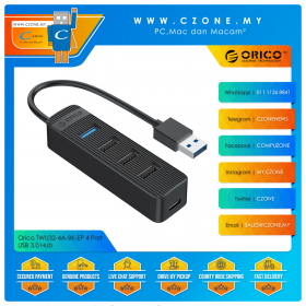 Orico TWU32-4A-BK-EP 4 Port USB 3.0 Hub (Black)
