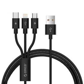 Orico Nylon Braided Lightning, USB-C, Micro USB, 3 in 1 Cable (1.2M)