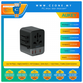 Aukey - Travel Mate 35W - 4-Port Universal Adapter - 2 USB-C, 2 USB-A