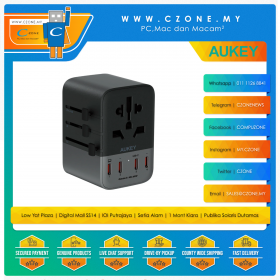 Aukey - Travel Mate 65W - 4-Port Universal Adapter - 3 USB-C, 1 USB-A