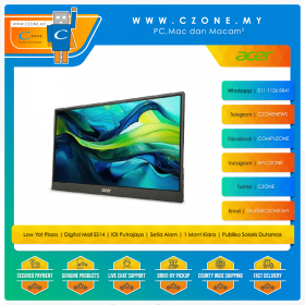 Acer PM161QB Portable Monitor (15.6", 1920x1080, IPS, 60Hz, 4ms, mHDMI, USB-C, Spk)