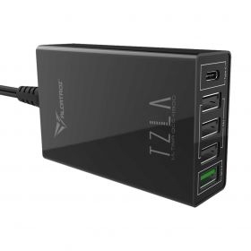 Alcatroz Tzla Ultima QC4300 Charging Station (3x USB, 1x USB QC 3.0, 1x USB-C, Black)