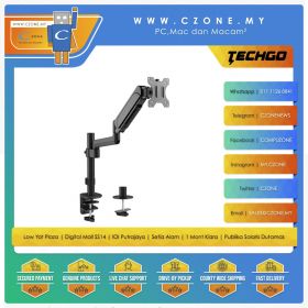 Techgo LDT48-C012 Single Monitor Pole-Mounted Desktop Mount - Black