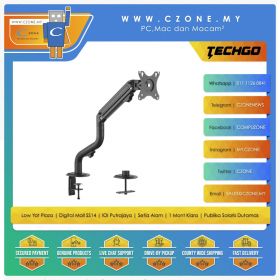 Techgo LDT71-C012N Single Monitor Pipe-Shaped Desktop Mount - Black