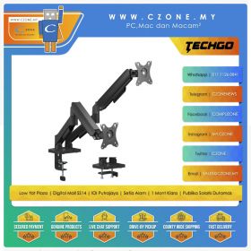 Techgo LDT97-C024E Dual Monitor Desktop Mount - Black