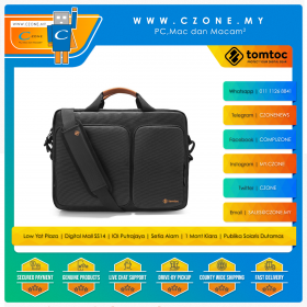 Tomtoc A49 Versatile 360 Protective Messenger Bag (Fits 15.4” Laptops, Black)