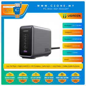 UGREEN - CD333 300W Nexode 5-Port GaN Fast Charger - 4 USB-C, 1 USB-A - Black