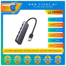 UGREEN CM219 4 Ports USB 3.0 Hub with Micro USB Power (0.15M, Black)