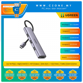 UGREEN - CM473 USB-C 4-Port Hub ALUMINUM CASE - USB-A 3.0 x4
