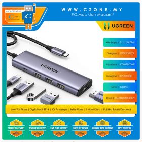 UGREEN CM511 USB-C 5 In 1 Multifunctional Adaptor (USB-C PD, 3x USB, 1x HDMI 4K60Hz)