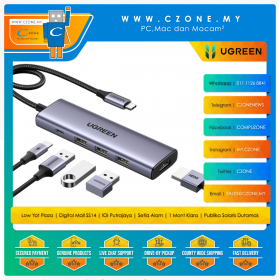 UGREEN CM511 USB-C 5 In 1 Multifunctional Adaptor (USB-C PD, 3x USB, 1x HDMI 4K30Hz)