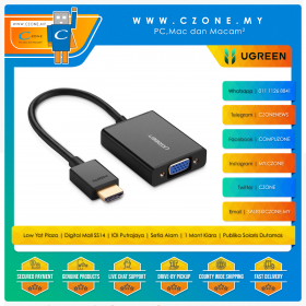 UGREEN MM102 HDMI to VGA Converter with Audio (Black)