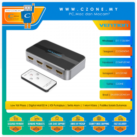 Vention 3 in 1 out HDMI 2.0 Switcher Grey Aluminium Alloy Type