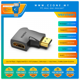 Vention AIPB0 HDMI 90 Degree Vertical Flat Male to HDMI Female Adapter Black