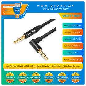 Vention BAKBG-T 3.5mm Male to 90 Degree Male Audio Cable (1.5M, Black)
