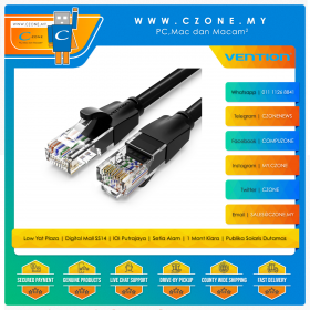 Vention Cat6 Network Cable (25 Meter, Round, Black)